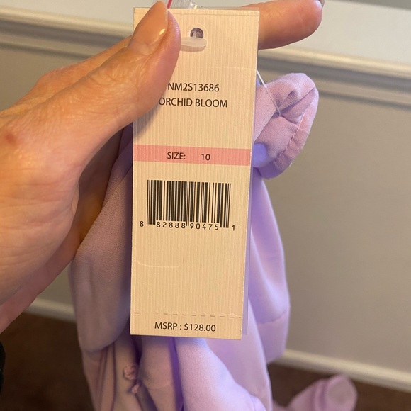 2 FOR $25Nanette Lepore Orchid BloomDress Lavender Pleated Chiffon 8 10 NEW $128 - Picture 5 of 10